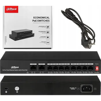 Switch Switch Dahua PFS3010-8ET-65 8 portů černý