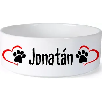 Miska pro psa Miska pro psa se jménem Jonatán (Keramická miska na krmivo pro psy)