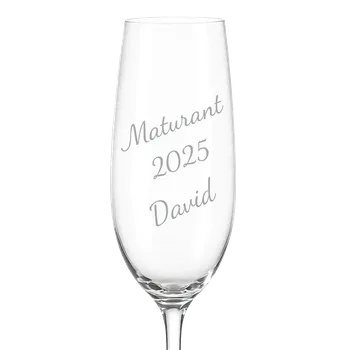 Sklenice Maturitní sklenička na sekt se jménem 220ml, 1 ks (Maturitní sklenička se jménem)