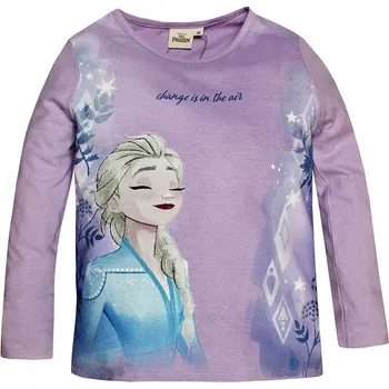 Dívčí tričko LEDOVÉ KRÁLOVSTVÍ FROZEN Dívčí tričko s dlouhým rukávem ECO BAVLNA s Brokátem Velikost 128
