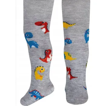 Chlapecké bavlněné punčocháče s dinosaury šedé Milusie, vel. 56/62