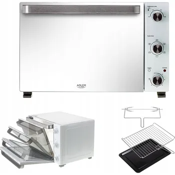 Vestavná trouba MINI ELEKTRICKÁ TROUBA 48L S OTOČNÝM ROŽNĚM A HORKOVZDUCHEM, BÍLÁ