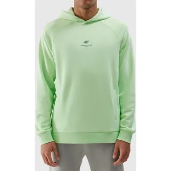 Pánská mikina Pánská tepláková mikina bez zapínání a s kapucí z organické bavlny 4F - světle zelená Velikost: XL