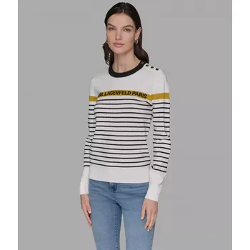 Dámský svetr KARL LAGERFELD PARIS dámský sver STRIPED LOGO XS