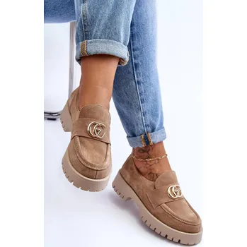 Dámské polobotky Dámské semišové polobotky s ozdobou Bežové Rosefalls 37