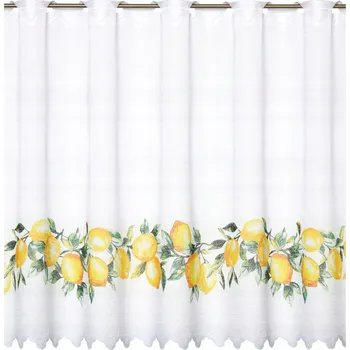 Záclona Vitrážová Záclona Hotová 150x70 Záclonky do Kuchyně Záclona Krátká Citrony