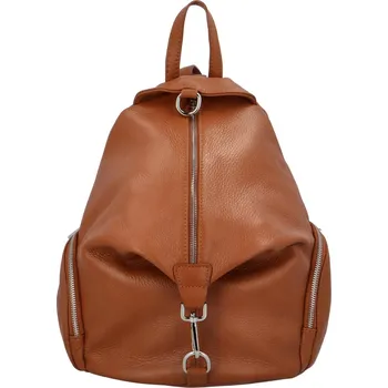 Městský batoh Stylový kožený dámský batoh Sonia, hnědá