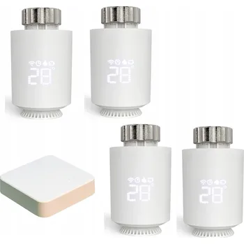 Hlavice pro radiátor Sada 4x Termostatická hlavice na radiátor TUYA Zigbee + Hub Gateway