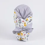 Tulimese Péřová zavinovačka lesní zvířátka šedá VELIKOST ZAVINOVAČKY: VELIKOST 80X80 CM, VARIANTY PROVEDENÍ: ZAPÍNÁNÍ NA KNOFLÍKY A MAŠLI