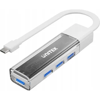 USB hub Unitek obousměrný hub USB C/USB A 5 Gbps, 4x USB A, bílý