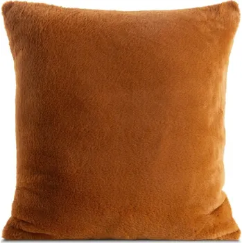 Povlak na dekorativní polštářek Kožešinový dekorační povlak na polštář NINA v cihlové barvě 45 x 45 cm