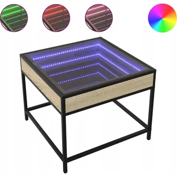 Konferenční stolek LED konferenční stolek Infinity 50x50x41 cm dub sonoma