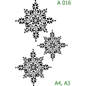 Plastová šablona pro malování - Vánoce - Vločky (A016) - A4 , Nelepící folie