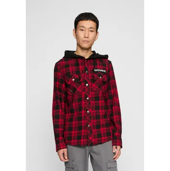 Pánská košile s kapucí Iron Maiden Checkshirt Eddy červená/černá Brandit tmavě červená 2906549