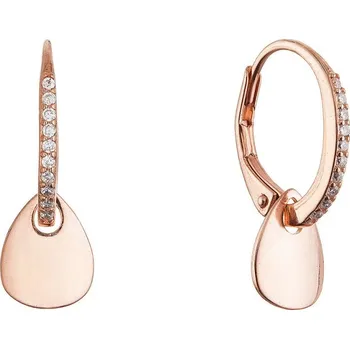 Šperk Pozlacené stříbrné náušnice se zavěšenou placičkou 11722.1 rose gold