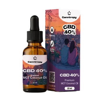 CBD CBD olej s koncentrací 40 % (4000 mg) v 10 ml balení. Obsah THC méně než 0,2 %. Vyroben z kvalitního CBD destilátu a MCT kokosového oleje.