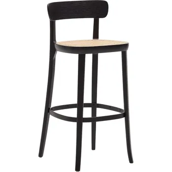 Barová židle Černá jasanová barová židle Kave Home Romane 75 cm
