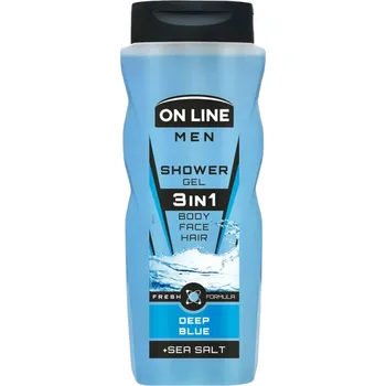 Sprchový gel On Line Men Deep Blue pánský sprchový gel 3v1, 410 ml