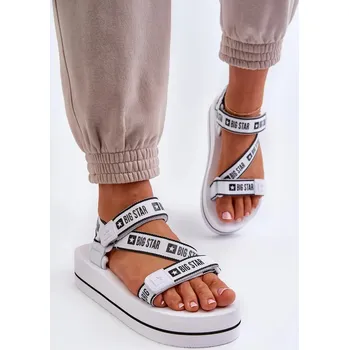 Dámské sandále Dámské sandály na platformě Big Star Bílé Velikost: 37