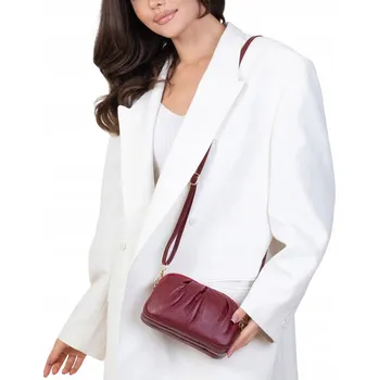 Kabelka Alessio kabelka kabelka přes rameno přírodní kůže červená