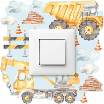 Obraz SAMOLEPKA POD VYPÍNAČ DO POKOJE PRO CHLAPCE - OBLÁČKY, POPELÁŘSKÉ VOZY, BOHO STYL