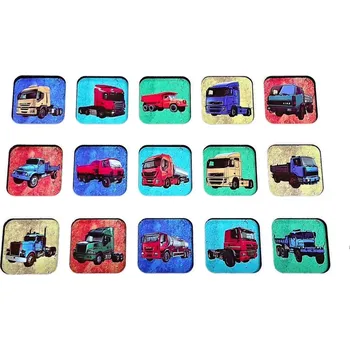 Pexeso pexeso nákladní auta 30ks pevné kartičky 5x5 cm (pexeso s nákladnimi auty , truck , tir , tahače)