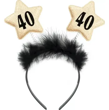 Čelenka Čelenka s hvězdami 40. narozeniny - černá