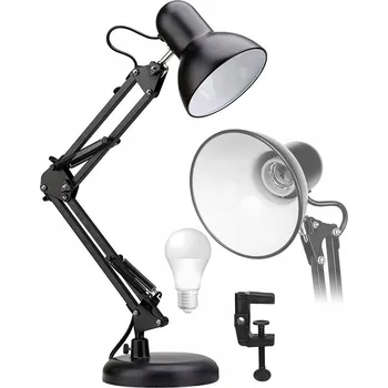 Lampička Stolní LED lampička Noční do ložnice s paticí E27 a kloubovým ramenem