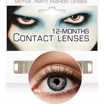 Kontaktní čočky Barevné čočky 12měsíční přírodní ČERNÉ Halloween Karneval