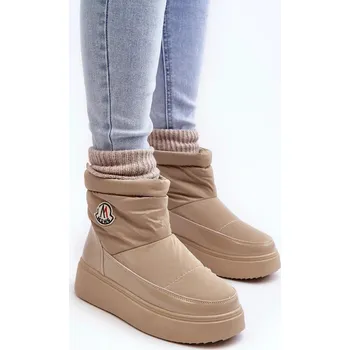 Dívčí sněhule Béžové dámské Sněhule Gattea na platformě 39