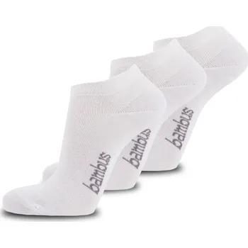 Dámské ponožky 3 PÁRY Bílé bambusové kotníkové ponožky - prodyšné a antibakteriální Vyberte velikost: 38 - 39