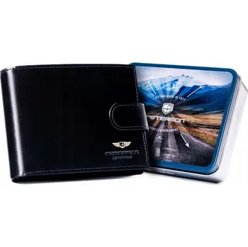 Peněženka Peterson pánská peněženka z pravé kůže černá - muž