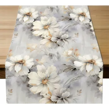 Obraz Běžec na stůl 40x140 Dekorativní šedý s květinami 10760