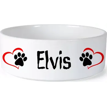 Miska pro psa Miska pro psa se jménem Elvis (Keramická miska na krmivo pro psy)