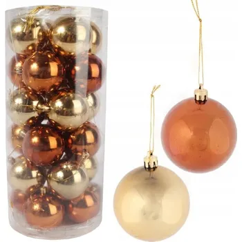 Vánoční dekorace SADA 24 PLASTOVÝCH VÁNOČNÍCH OZDOB 8 CM - BAŇKY NA STROMEK DEKORACE