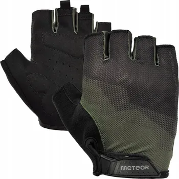 Cyklistické rukavice Cyklistické rukavice cyklistické krátké Na Suchý Zip bez prstů zelené METEOR