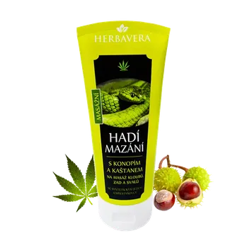 Masážní přípravek Oblíbené Hadí mazání od společnosti Herbavera v menším praktickém balení.