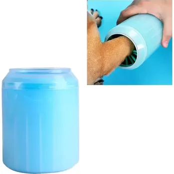 TopTechnology Čisticí pohár pro psy a kočky, silikonový, velký (modrý)