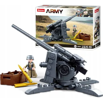 ostatní stavebnice Stavebnice Vojenská Armáda Dělo Protitankové 8,8 cm Flak 18 – 115 dílů + FIGURKA