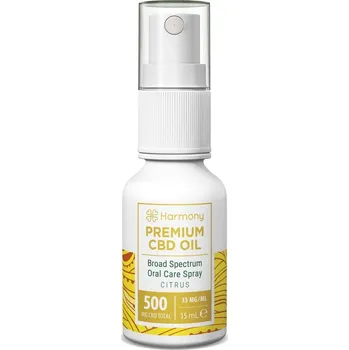 Vonný olej Harmony CBD olej ve spreji 500 mg, 15 ml, Citrus