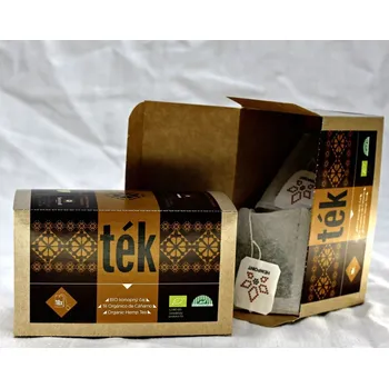 Čaj První čistě konopný čaj v nálevových sáčcích vyrobený ve spolupráci firem Hempoint a Sonnentor.