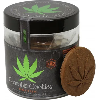 Cereální sušenky s mletými konopnými výlisky a kakaovou vlákninou a CBD, 110 g.