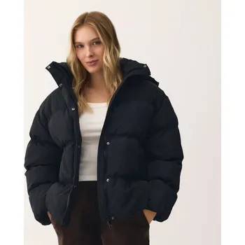 Dámský kabát Reserved - Prošívaná bunda s kapucí - černý - 710HD-99X - 710HD-99X-XL