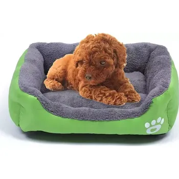 Pelíšek pro psa TopTechnology Teplý psí pelíšek Candy Color Four Seasons, velikost M, 54×42×12 cm (zelený)