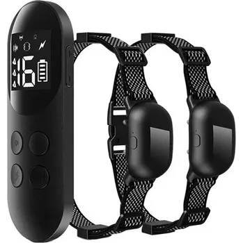 Obojek pro psa TopTechnology Inteligentní vodotěsný elektrický obojek pro domácí zvířata - ovládání na dálku (pro dva psy, černý)