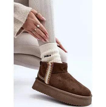 Dívčí sněhule Platformové sněhule s tmavě zeleným vzorem Udra Velikost: 40