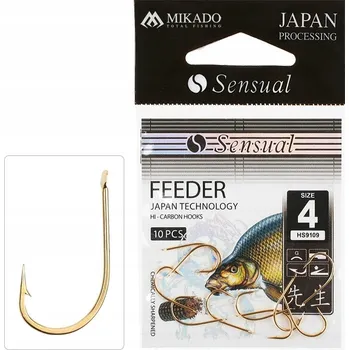 Rybářský háček Háčky zemní, splávkové, s otřepem Mikado Sensual Feeder 10 ks