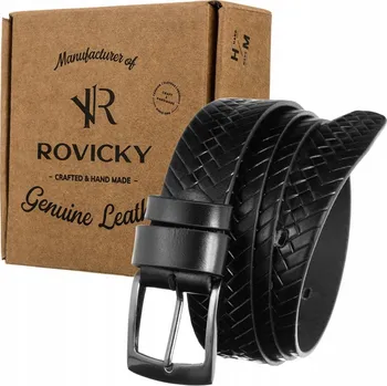 Opasek Rovicky klasický pánský kožený pásek černý