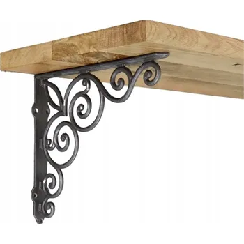 Věšák Držák police RUSŁANA 300x270mm PŘÍRODNÍ litinový