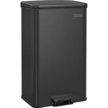 Odpadkový koš Odpadkový koš Songmics ocelový černý 40 l jednokomorový